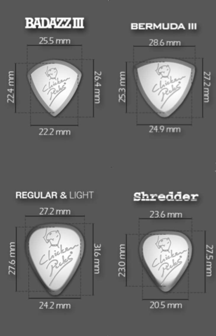 3 x ChickenPicks Regular 2.6 mm guitar picks