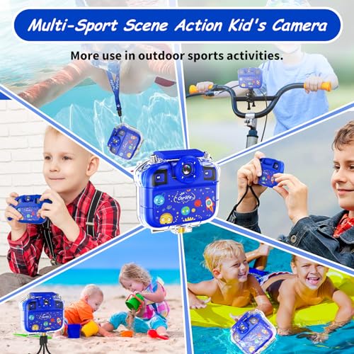 Ourlife 1080P Waterproof Camera Underwater Digital for Video Upgraded Navy-blue