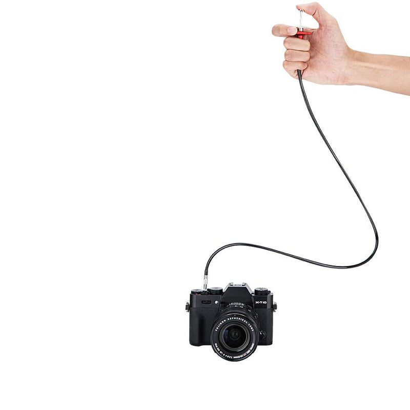 JJC Mechanical Shutter Release Cable Cord with Bulb-Lock for Fuji Fujifilm X-T5 X-T4 X-T3 X-T50 X-T30 II X-M5 X-PRO3 X100VI X100V X-T2 X-T20 X100F X-E4, Sony RX1R II RX10 IV III, Lecia M10 M9 & More 70cm Red