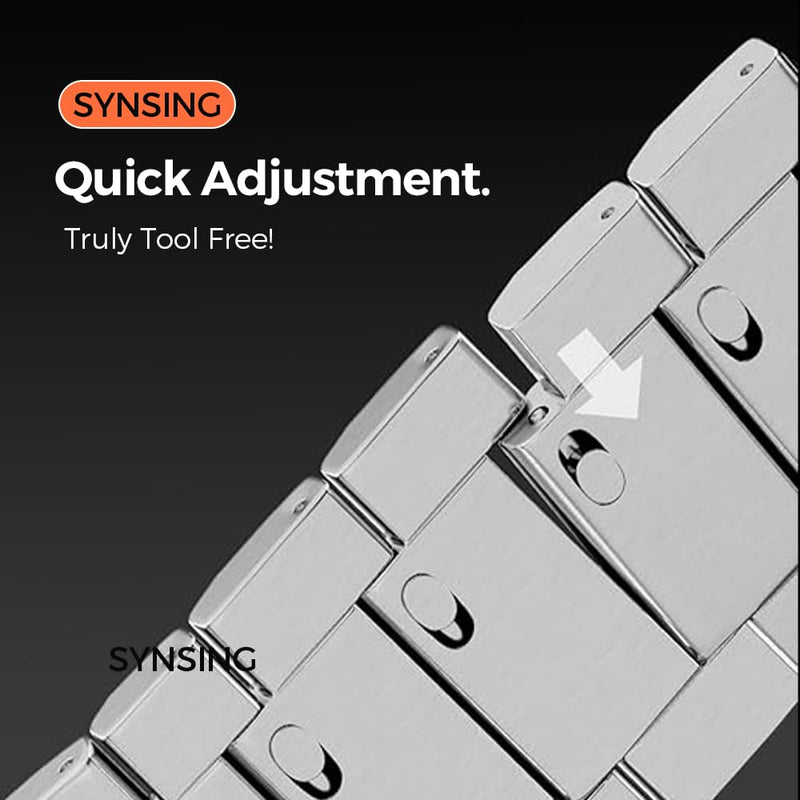 No Tool Titanium Strap for Galaxy Watch 9 8 40/44mm 8 Classic 46mm | No Gap Metal Band for Samsung Watch 9 8 | 40% Lighter than Steel,Tool-free link removal,Hypoallergenic,Fit Wrist 6"-8",Men black 22mm