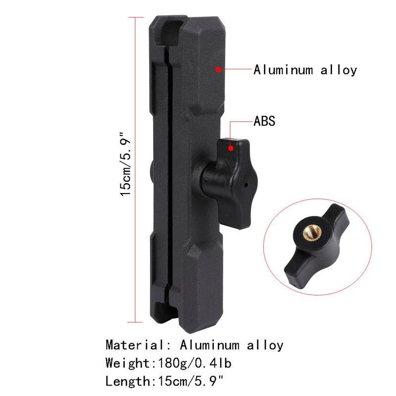 Double Socket Arm Aluminum Alloy Long Arm Full Length 5.9",Compatible with RAM Mounts and Motorcycle/Bike/Car Cellphone Holder with 1 Inch Ball 5.9"