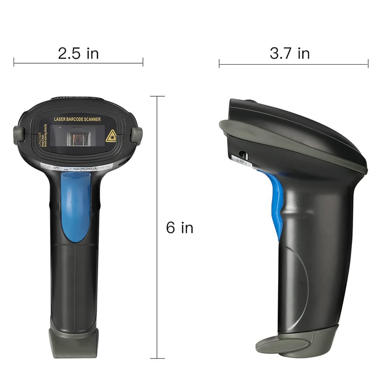 [AUSTRALIA] - Laser 2.4G Wireless 1D Bar Code Scanners Readers for Computers PC Laptop, UNIDEEPLY Barcode Handheld, Hand Scanning Label UPC EAN Reader Gun Cordless Retails, Black 