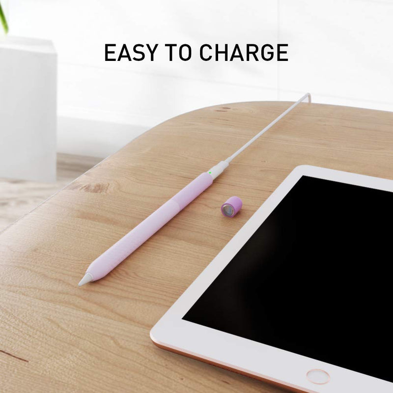 Delidigi Pencil Case Compatible with Apple Pencil 1st Generation Case, Gradient Color Silicone Protective Case Sleeve Cover Accessories for Apple Pencil 1st Gen (Gradient Lavender) Gradient Lavender