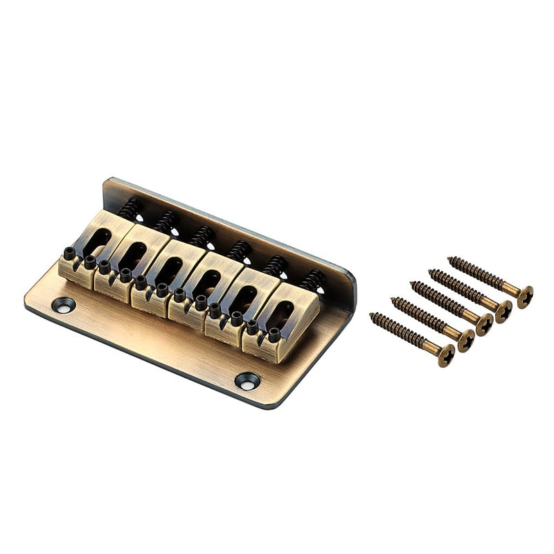 [AUSTRALIA] - 6 String 65MM Metal Fixed Hardtail Saddle Bridge Top Load Guitar Tailpiece for Electric Guitar Accessory, bronze colour 