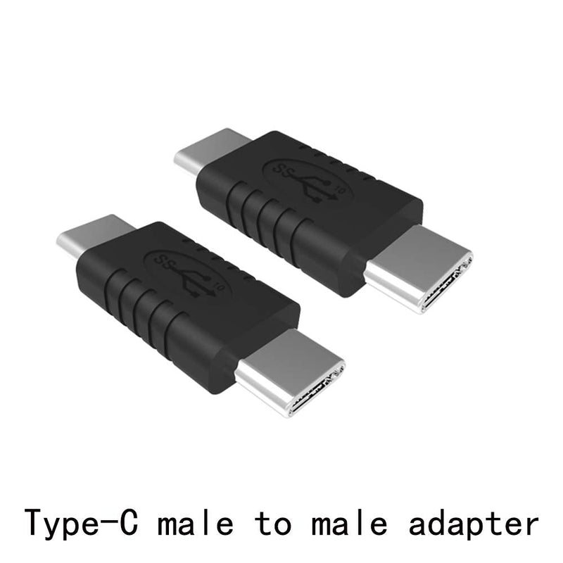 Type C Male to Type C Male Adapter Support Data Synchronization and Charging USB C to USB C Cable 3.1 Gen 2 10Gbps 60W Converter, 2-Pack
