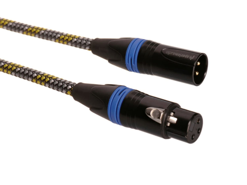 Aperion Audio Premium Balanced XLR Cables for High-End Audio/Home Theater Systems, Pure Copper Connectors and Heavy-Duty Shield - XLR Male to XLR Female (Single) (9FT) 9FT