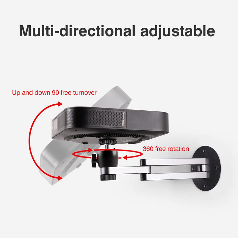 Foldable Projector Wall Mount Universal Adjustable Ceiling Wall Projector Mount Aluminum Alloy Projectors Stand,1/4" Screw Size (Wall Mount)… Foldable wall mount