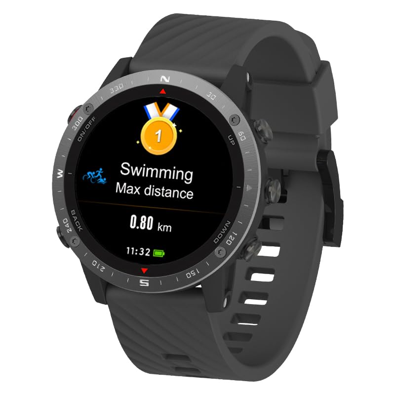 SUNROAD G5 Pro GPS Sports Watch AMOLED Health and Fitness Tracker Running Swimming Climbing Hiking Route Navigation Men Wristwatch
