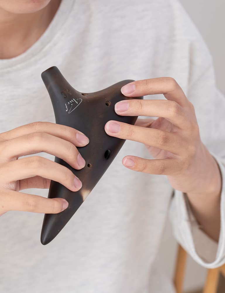 [AUSTRALIA] - Joy of Wood Thrush 12 Hole Alto C Ceramic Ocarina Sweet Potato Shape in Exquisite Craft (Free Smokey Coffee) 