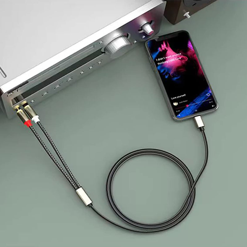 [AUSTRALIA] - VENTION USB Type C to 2 RCA Audio Cable Type-C RCA Cable 2rca Jack USB-C Audio Line Compatible for Xiaomi LG Home Theater Amplifier DVD TV Speaker (1m/3ft) 1m/3ft 