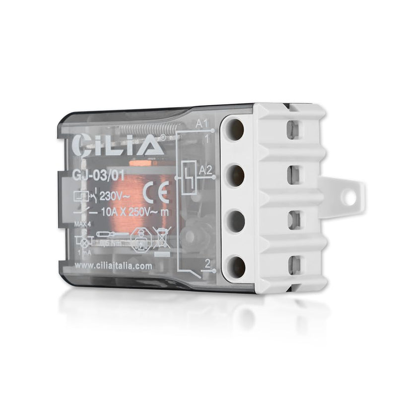 CILIA 230V Electromechanical Pulse Relay with Coil Circuit and Separate Contacts with 1/2 NO Contact (2) Commutator