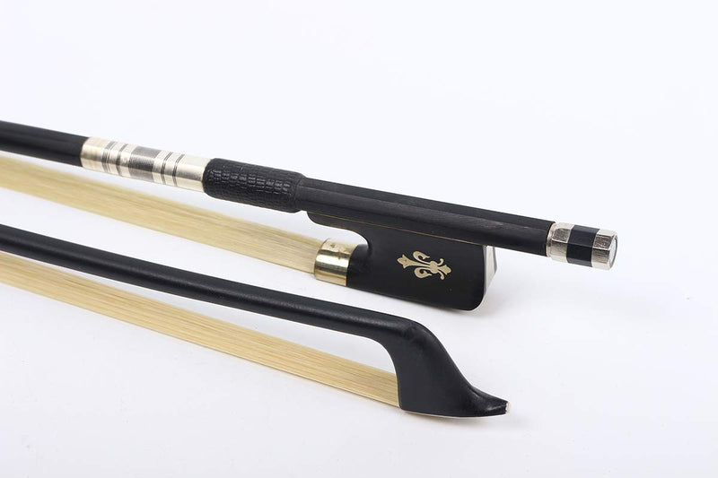 Yinfente 4/4 Cello Bow Carbon Fiber Fluer-de-lys Inlay Full size Well Balanced Natural Horse Hair Cello parts (4/4)