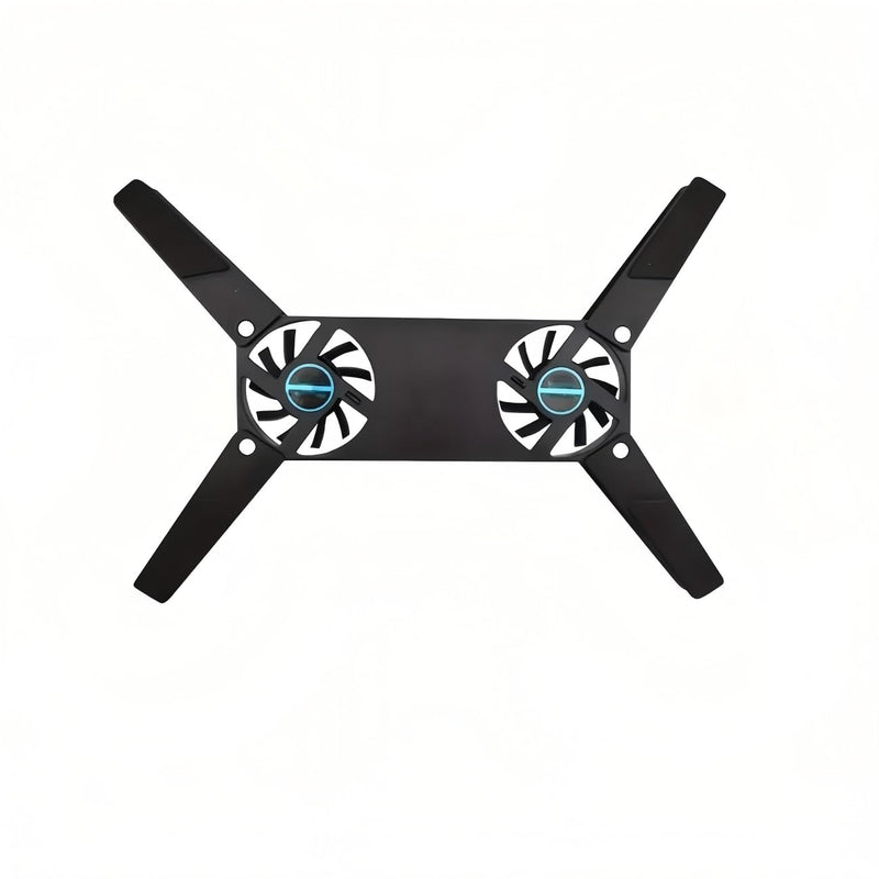 Foldable Laptop Cooling Pad with 2 Quiet Fans for 10-15 Inch, Portable Lightweight Cooler Pad for Home Office Travel（Black）