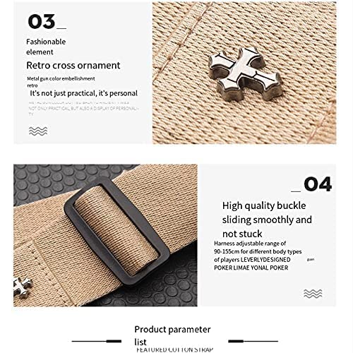 H&Z Simple Guitar Strap Acoustic Folk Guitar Belt Straps Vintage Cross Personality Guitar Straps Pick Pocket Guitar Accessories (black) Black