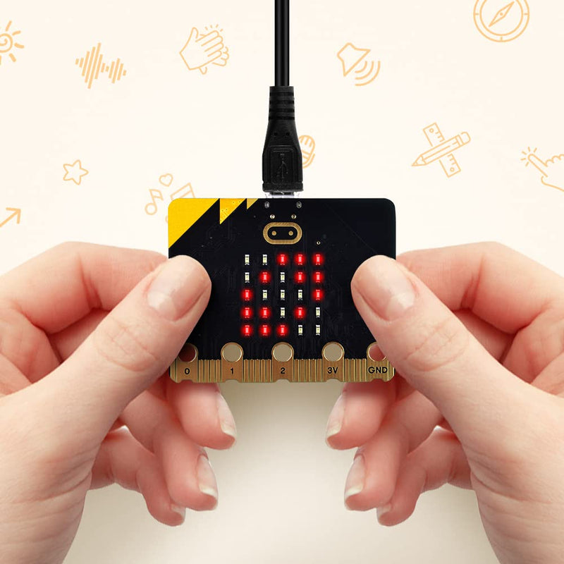 GeeekPi BBC Micro:bit V2.2 MB V2 Development Board for Coding and Programming (Micro USB Cable and Battery Holder Are Included)