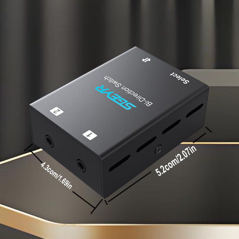 SGEYR Audio Switcher 3.5mm Bi-Direction Switch 2-in-1 Out/ 1-in-2 Out Audio Stereo Mixer Mini Sound Mixer for PC Versatile Connectivity