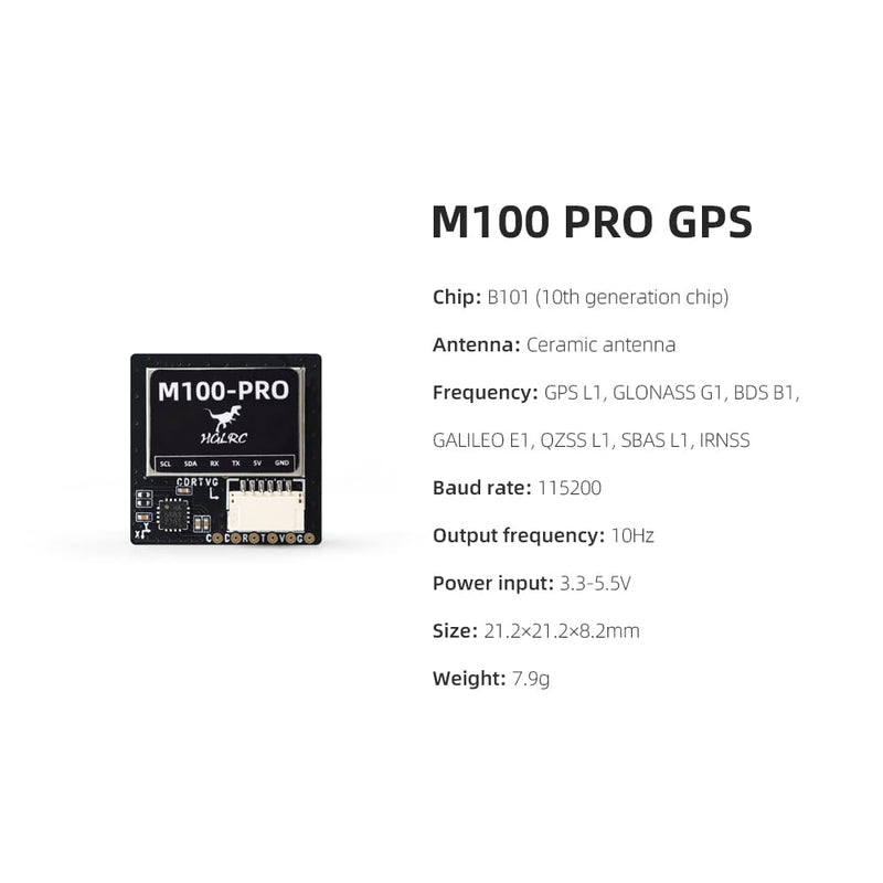 HGLRC M100 Pro GPS QMC5883L Compass Five-Mode Positioning Upgraded 10th Generation Chip Compatible with FPV Fixed-Wing UAV