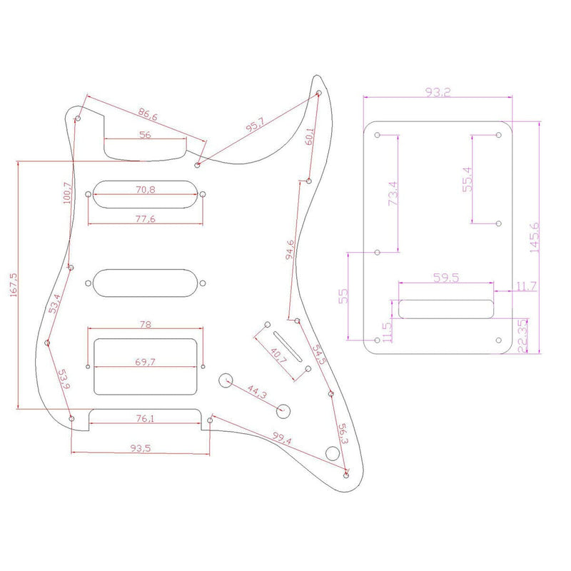 Dopro Strat HSS Guitar 3D Printed plastic pickguard ST Back Plate Tremolo Cover for USA/Mexican Fender Strat Flower Pattern