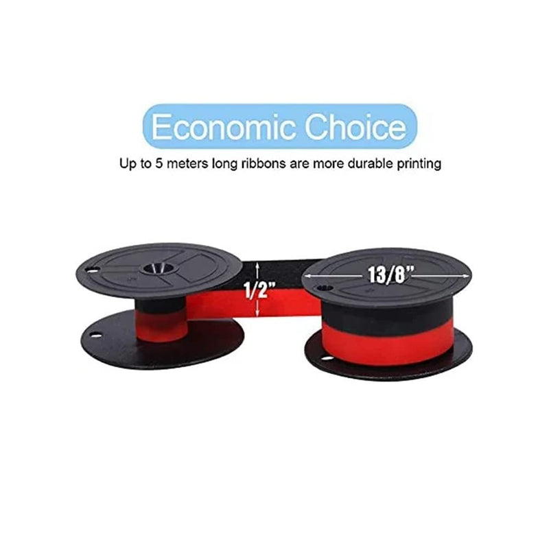 [AUSTRALIA] - Replacement for Porelon 11216 Universal Twin Spool Calculator Ribbon for Nukote BR80c, Sharp EL-1197PIII, Dataproducts R3027, Casio DR-210R, Canon MP11DX MP25DV, Black and Red, 3 Pack 