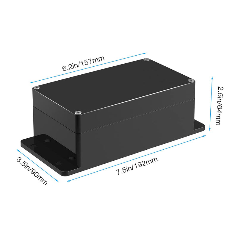 Therlan Junction Box Black Waterproof Electronic Housing Plastic, IP65 Junction Box ABS Housing Junction Box Surface-Mounted Distribution Box Outdoor Waterproof Distribution Box Black (158 x 90 x 60 158 x 90 x 60 mm