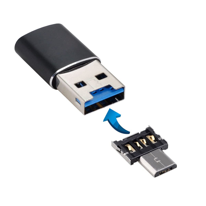 Xiwai USB 3.0 to Micro SD SDXC TF Card Reader with Micro USB 5pin OTG Adapter for Tablet/Cell Phone Black Reader+Micro Connector