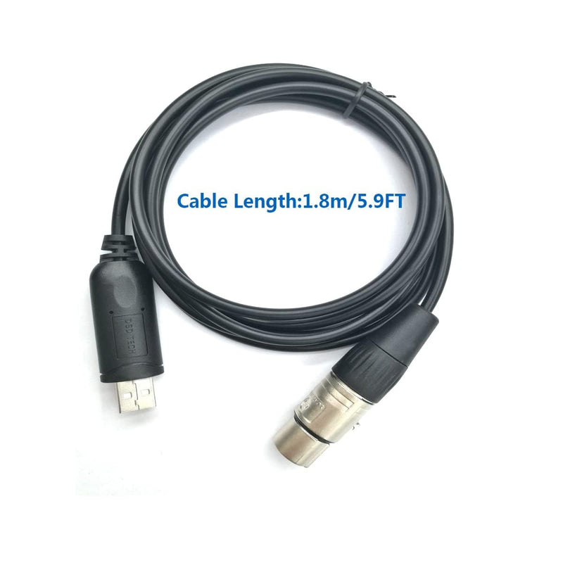 DSD TECH USB to DMX Interface Cable with FTDI Chip - 5.9FT