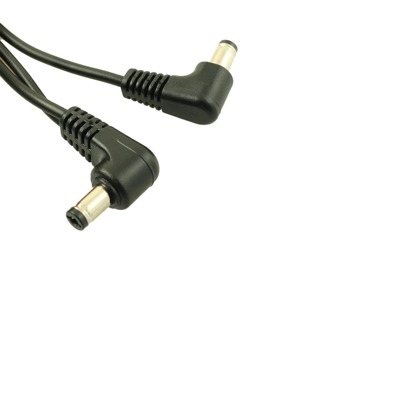 1 to 2 Guitar Effects Pedal Power Cable Multi Plug DC Line with Bend Head for 9V DC Adapter Plug Battery Line Conversion Line Black, 60 cm