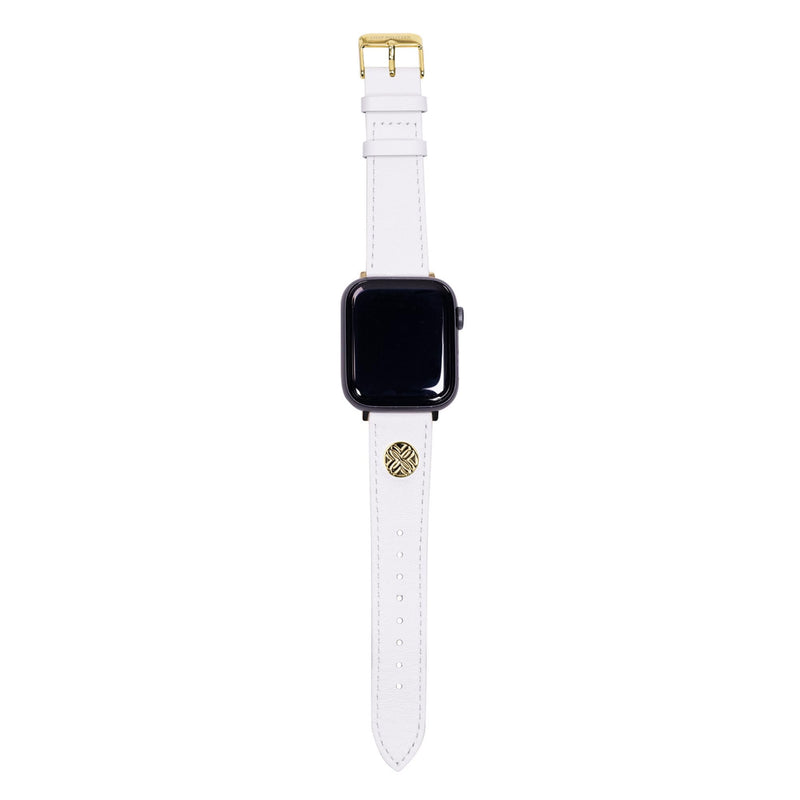 Lilly Pulitzer Genuine Leather Watch Band Sized to Fit 40mm, 44mm, 45mm & 46mm Smartwatches, Compatible with Apple Watch Series 1-6 and SE, Resort White