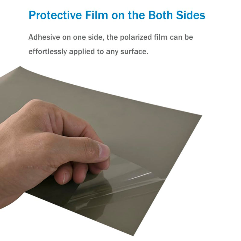 Polarized Film Sheets 2 PCS 7.8x11.8inches/20x30cm Adhesive Polarizer Linear Polarizing Filter for Screen Educational Physics