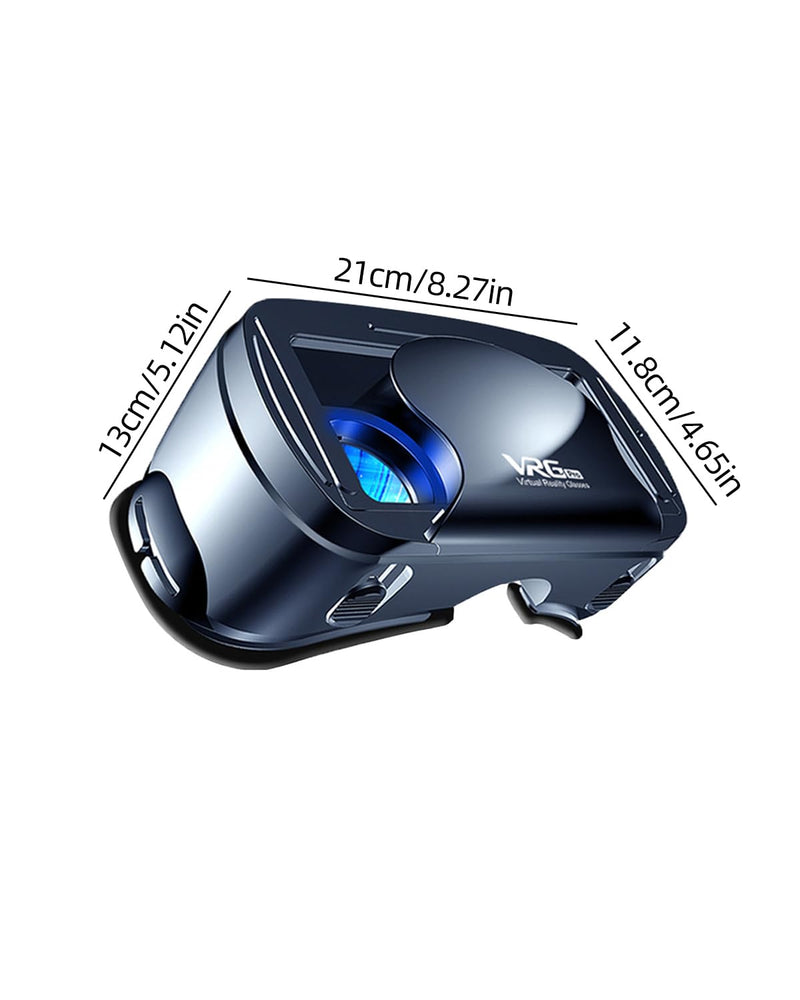 Dual-Mode 3D VR Glasses, Full-Screen VR Viewer with 120° Wide Angle, Anti-Blue Light Coated Lenses, 0-800° Myopia Adjustable, Compatible with 5-7 Inch Smartphones for Immersive Movies