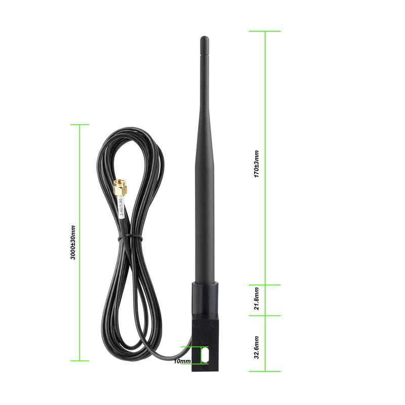 Eightwood Outdoor Dual Band WiFi Antenna, 2.4GHz 5GHz 5dbi RP-SMA Antenna | for WiFi Router, Mobile Hotspot, Range Extender, IP Security Camera, Backup Camera