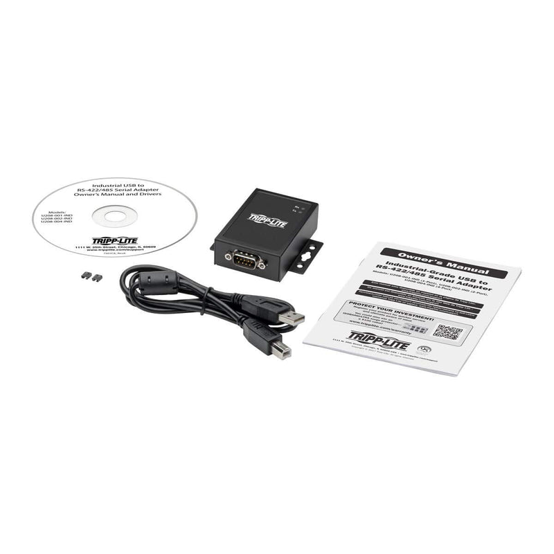 Tripp Lite 1-Port USB to Serial Adapter Converter, RS-422/RS-485 USB to DB9, Built-in FTDI Chipset (U208-001-IND)