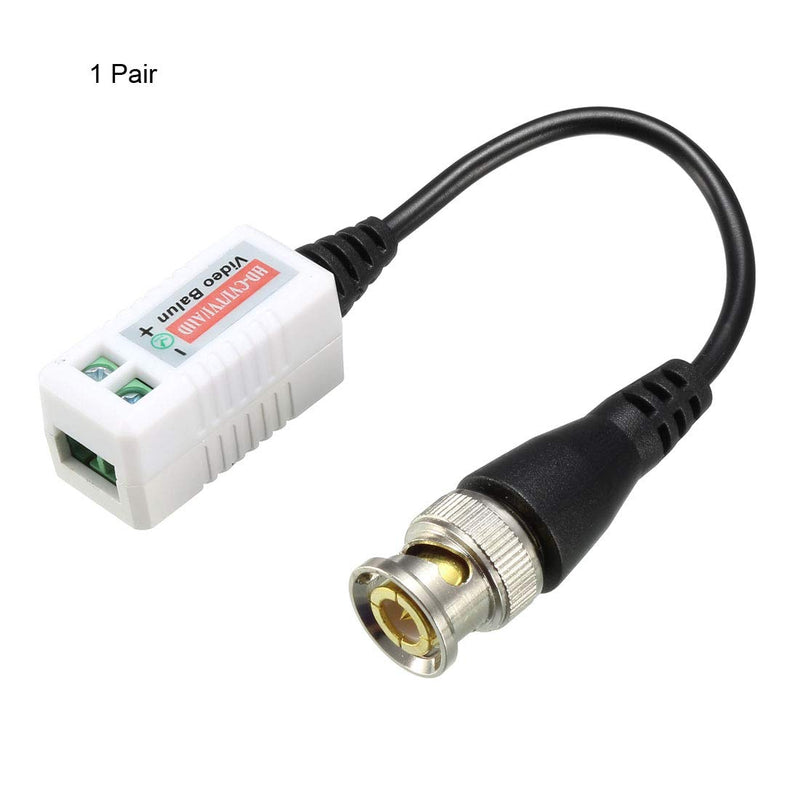 uxcell Video Balun Transceiver CCTV Camera Passive BNC Connector CAT5 UTP 1 Channel Passive 1 Pair