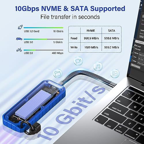 M.2 Dock + M.2 SSD Enclosure, NVMe SATA Reader - SD03 Plastic+C36