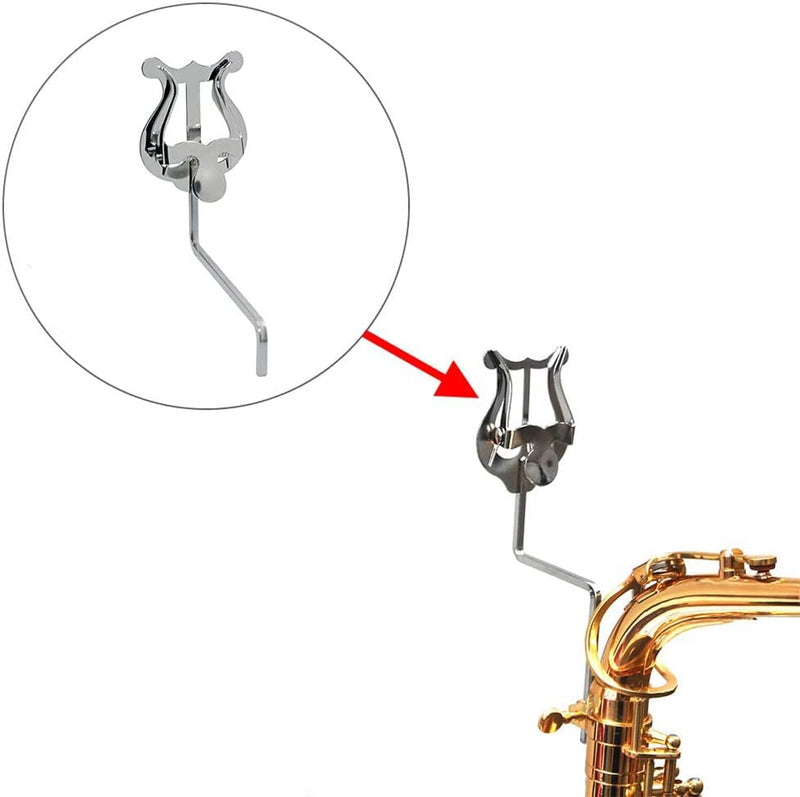 Nickel-Plated Saxophone Marching Lyre Music Sheet Clip for Alto Tenor Saxophone Silver