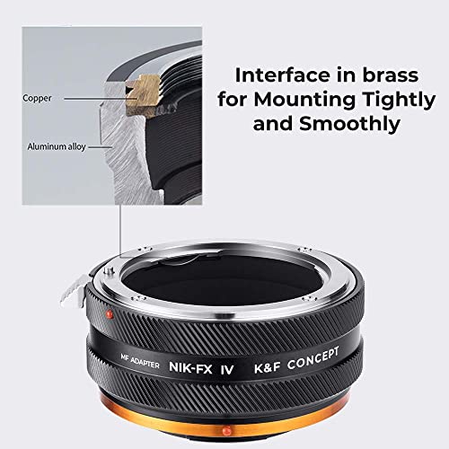 K&F Concept IV PRO NIK-FX Lens Mount Adapter Compatible with Nikon F Series Lens to Fuji X-Series X FX Mount Cameras with Matting Varnish Design Nikon F IV PRO