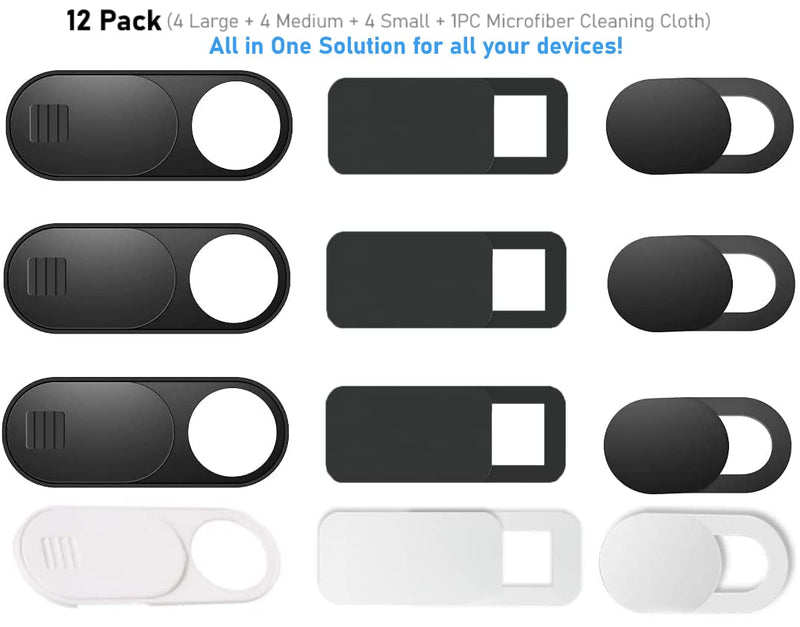 12 PCS Webcam Cover Slide,for MacBook Pro, iMac, Laptop, iPad, iPhone,PC(Tesla Model 3 Y X S Interior Cabin Camera); Ultra-Thin Camera Blocker Protector to Protect Privacy