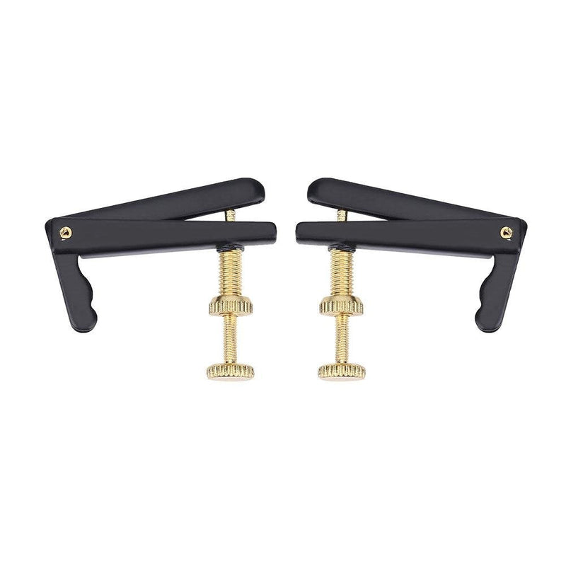 [AUSTRALIA] - 4Pcs String Adjuster Anti-rust Cello String Fine Tuner with Gold Screw Instrument Accessory for 3/4 4/4 Cello (Black) Cello String Adjuster Gold Tone Cello Fine Tuners 4/4 