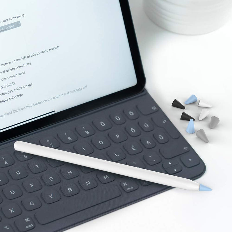 Delidigi 80 Pack Tips Cover for Apple Pencil 2nd Generation and 1st Gen Silicone Nibs Caps Writing Protection Accessories (Blue,Black,Grey,White,80Pack) Blue,Black,Grey,White