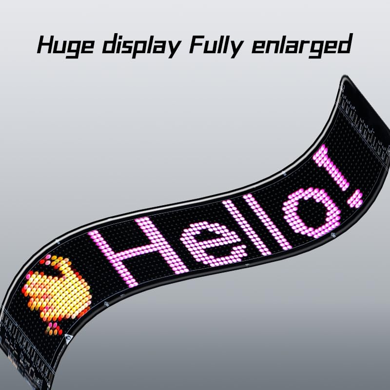 Gelrova Dynamic LED Devil Eye Lights, 23.6" x 4.7" Mega LED Car/Store Display, Jumbo Programmable Panel, USB-Powered, App/Remote Control, Custom Scrolling Text & GIFS for Trucks, Shops, Events 23.6" x 4.7"