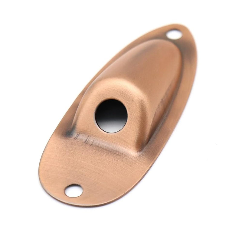 1/4 Guitar Jack Plate Socket Input Jack Socket Plate Output Loaded For Fender Stratocaster Strat (Red Bronze) Red Bronze