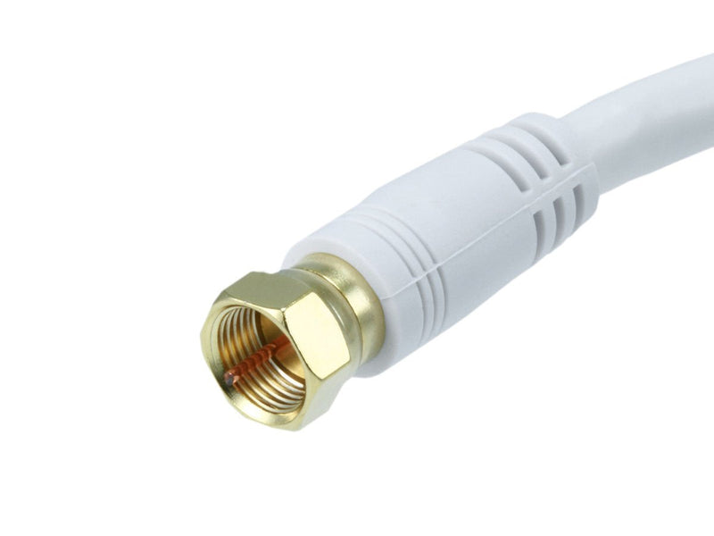 [AUSTRALIA] - Monoprice RG6 Quad Shield CL2 Coaxial Cable with F Type Connector White 1.5ft 