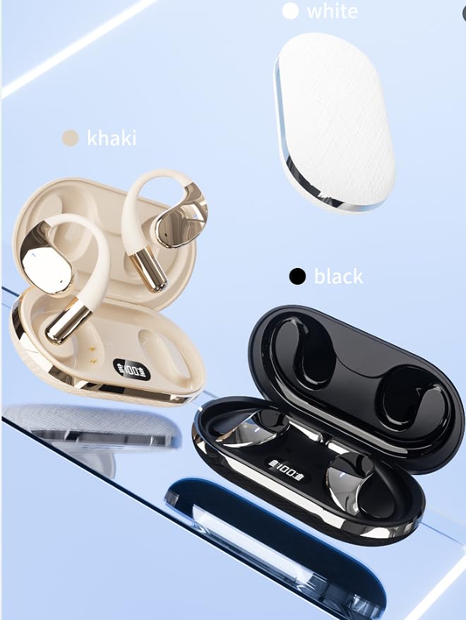 SHBQRSReal-Time Translation Wireless Bluetooth Earbuds, ANC Active Noise Cancelling Sports Headphones with 13mm Large Dynamic Driver, Open-Ear Bone Conduction Workout Earphones for iOS & Android White with AI intelligent real-time translation