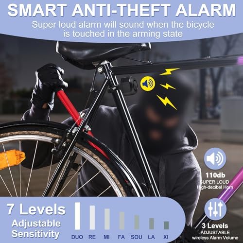 [AUSTRALIA] - Bike Horn Electric Vehicle Alarm Wireless Vibration Alarm System with Motion Sensor Waterproof Rechargeable Antitheft Alarm for Ebikes Bike Scooter Car (SF32 Alarm one Pack) SF32 Alarm one pack 