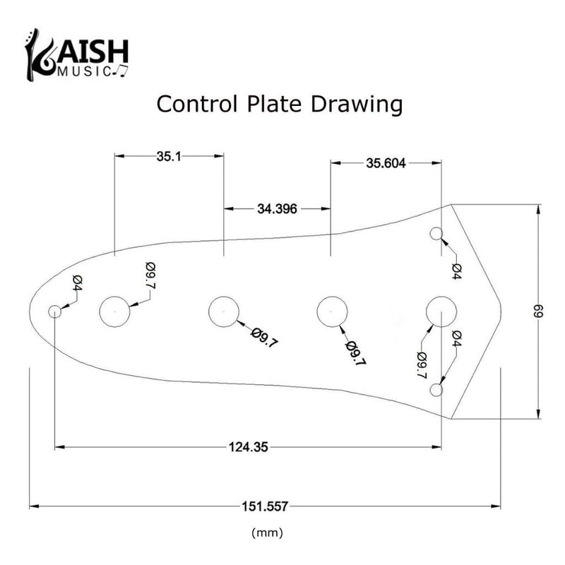 [AUSTRALIA] - KAISH Diamond Plate 4 String Jazz J Bass Pickguard with Metal Aluminum JB Control Plate and Screws for American/Mexican FD Jazz Bass Gold Pickguard and Control Plate Gold-3 