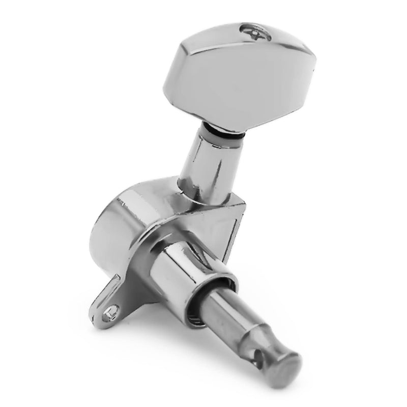 SAPHUE 6 Pieces 6R Guitar tuner pegs,Big Square Sealed guitar tuning pegs tuners machine heads,for Acoustic or Electric Guitar (Chrome) Chrome