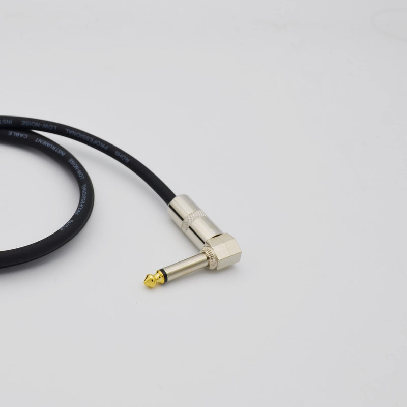 Guitar Cable 3 ft Instrument Cable 1/4 Inch Right Angle Guitar Patch Cables AMP Cord for Electric Guitar,Bass Keyboard,Pro Audio Black,Pack of 3