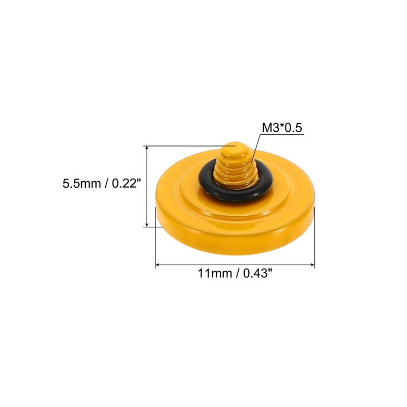 PATIKIL Camera Shutter Button, 5 Pack Soft Shutter Release Button Pure Copper Camera Button Concave Suitable for Nikon for Fujifilm for Leica DSLR/SLR Camera, Yellow