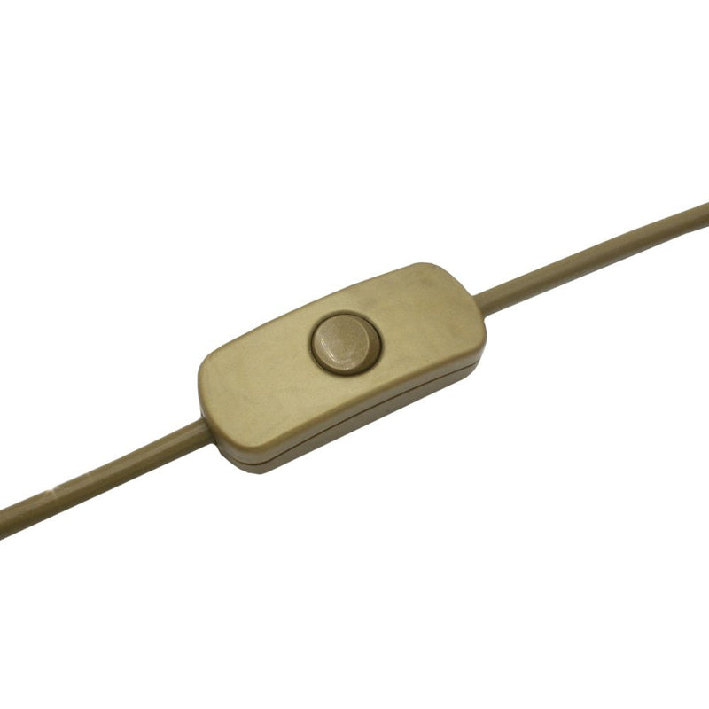 Power Cable with Plug and Switch 2 Metres Gold Connection Cable Power Cable with Cord Switch and Angled Plug 3 x 0.75 mm² 250 V G Length 2000 mm