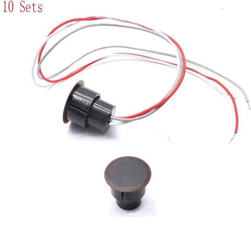 RC-36 NC/NO Magnetic Reed Switch Recessed Wired Door Window Alarm, Magneti Door Switch, Contact Sensor, for Home Security and Burglar Alarm Systems, Sets of 10, (Brown) RC-36 NC/NO Brown